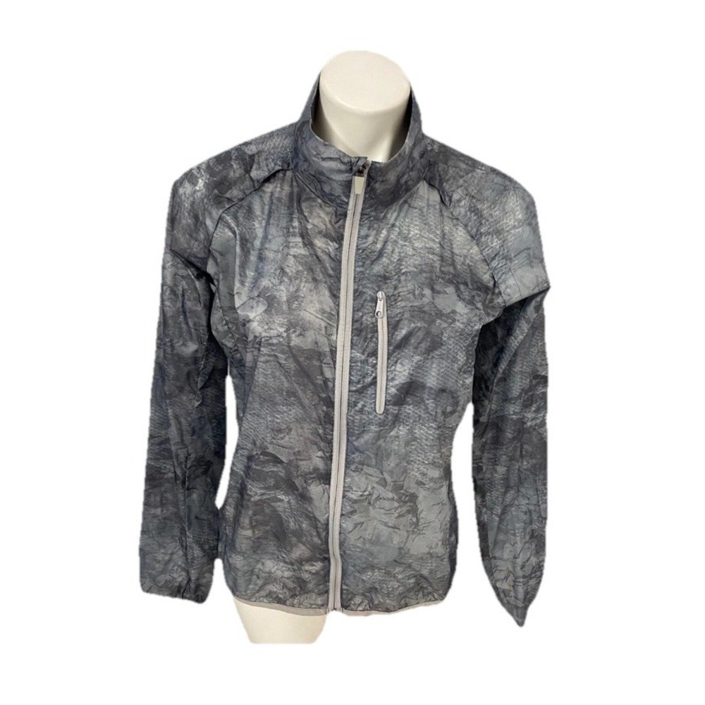 Merrell Windbreaker Jacket Womens Small Nylon Athletic Gorpcore Gray Pocket